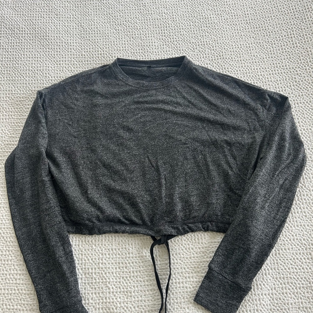 P’tula Charcoal Gray Women's Knit Crop Top